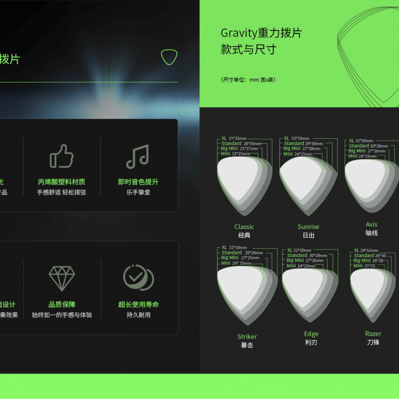 美豪音乐集团 美国 GRAVITY 重力拨片 官方中文产品册2022 2.0 02